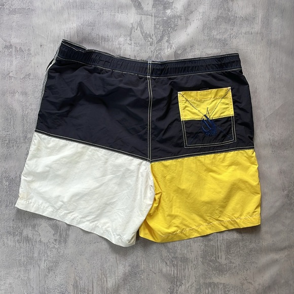 Nautica Yellow/Blue Colour Block NUS83 Shorts - Picture 3 of 9